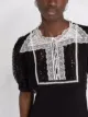 Self-Portrait sequin-embellished collared mini dress