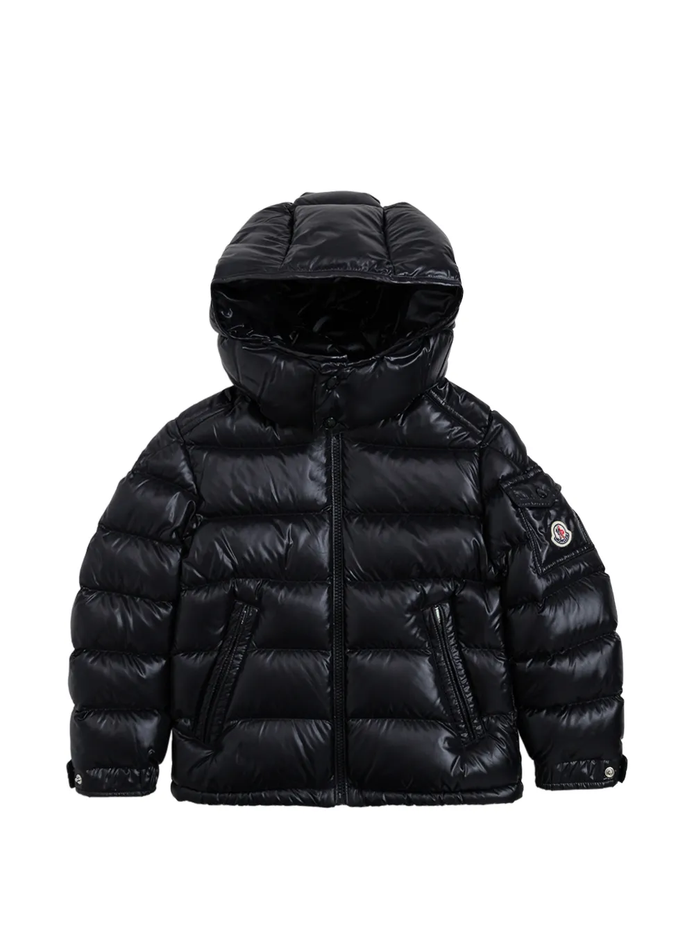Moncler Enfant Maya Hooded Down Jacket | Black | FARFETCH ZA