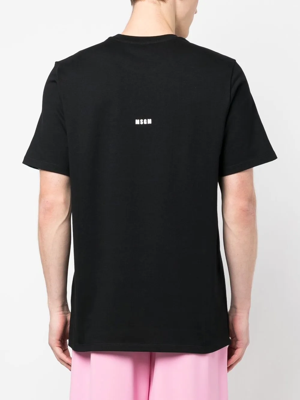Msgm Slogan-print Cotton T-shirt In Black