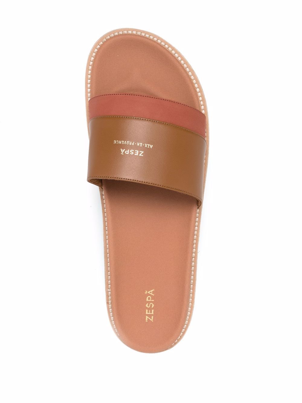 фото Zespa logo-embossed leather sliders