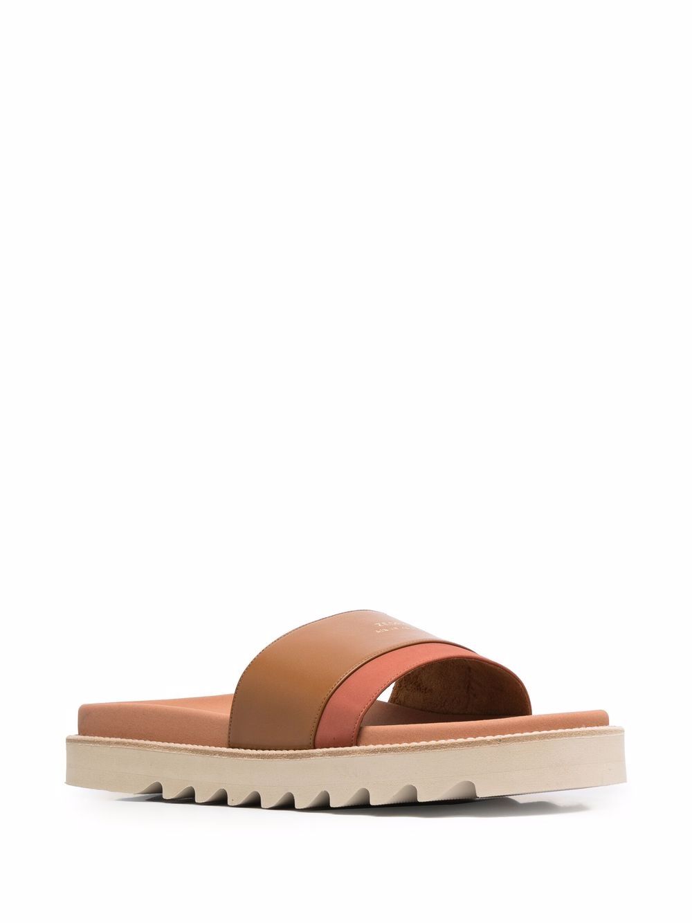 фото Zespa logo-embossed leather sliders