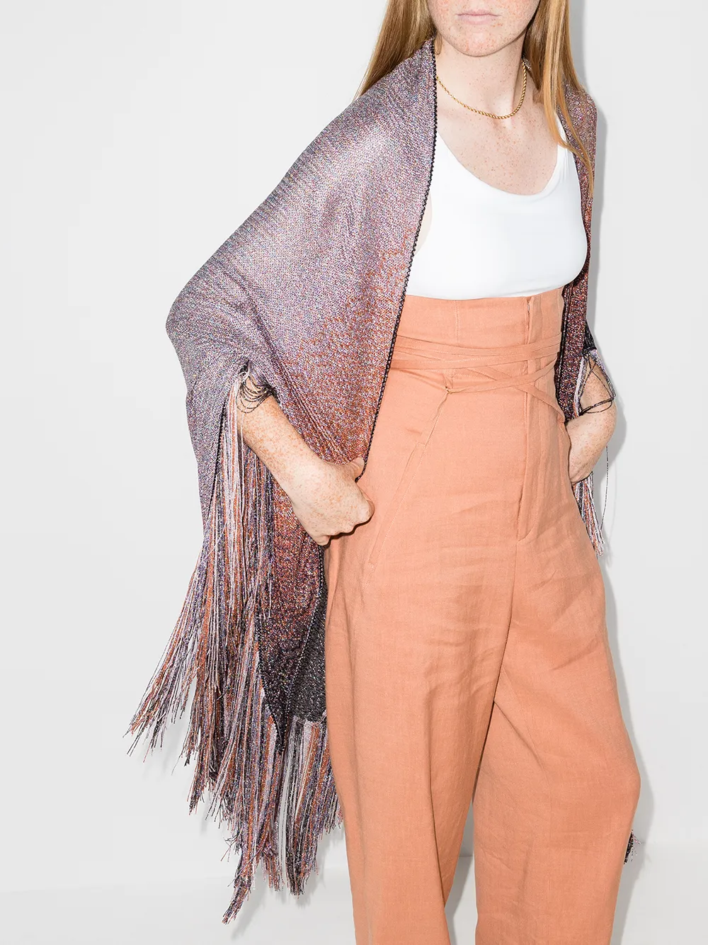 Image 2 of Missoni zigzag ombré poncho scarf