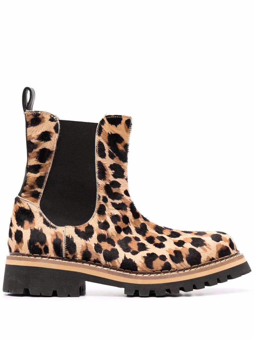 фото Moschino ботинки челси с леопардовым принтом