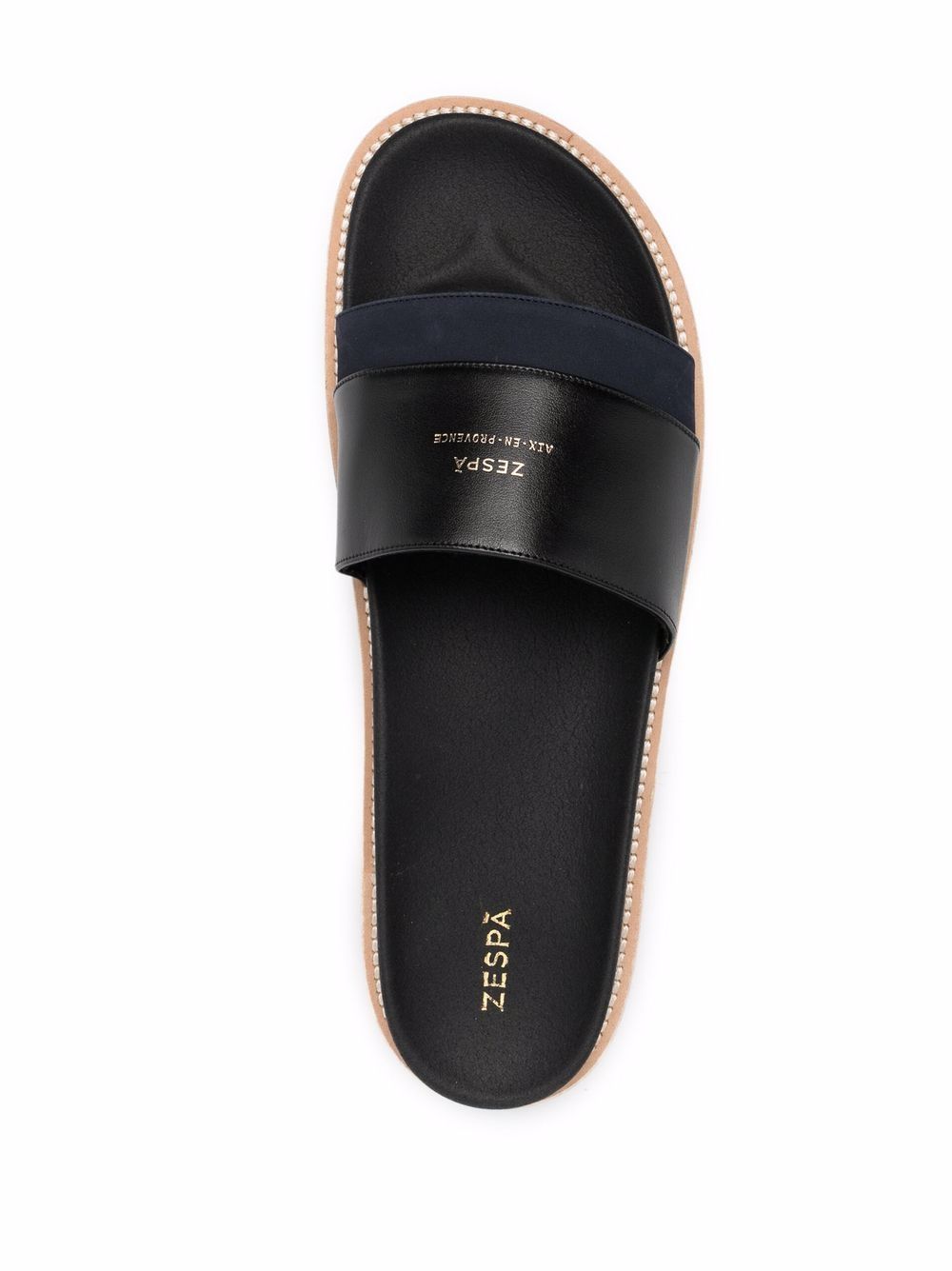 фото Zespa logo-embossed leather sliders