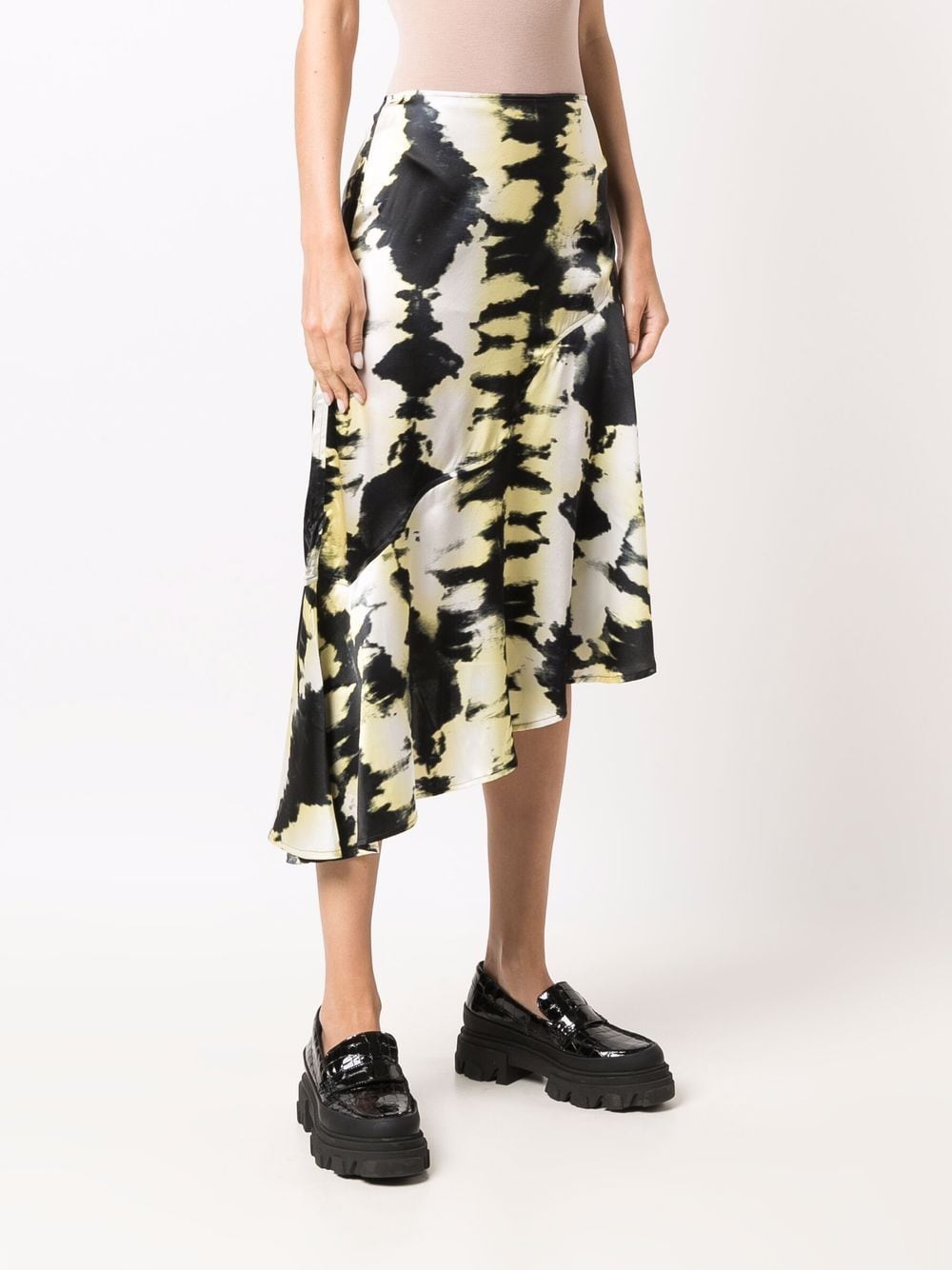 Ganni tie outlet dye denim skirt