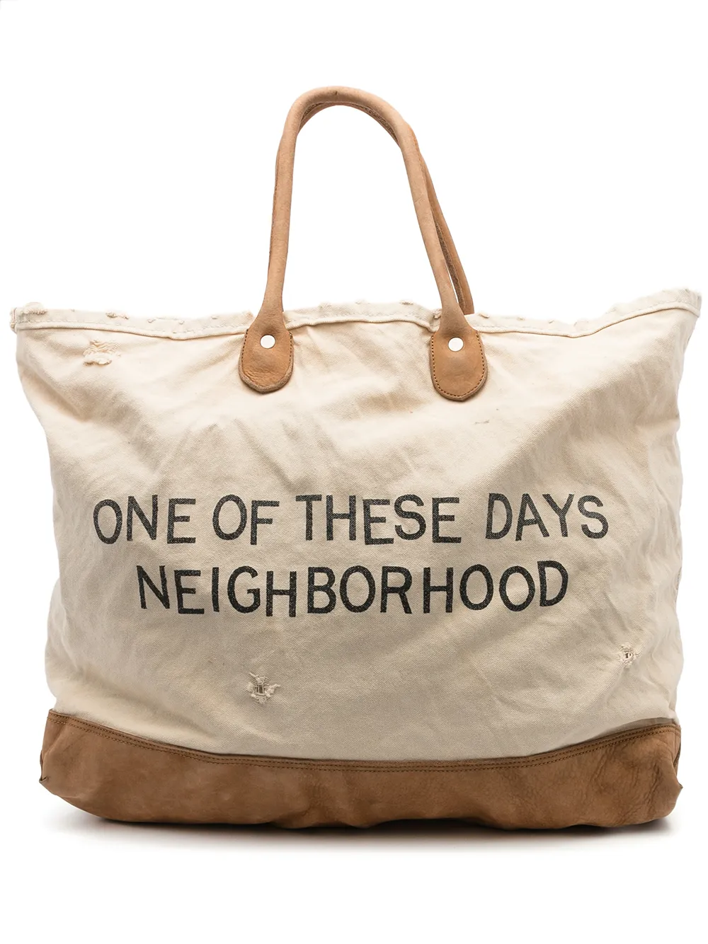 Shop Neighborhood Graphic-print Canvas Tote In Nude