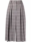 Alberta Ferretti checked cropped trousers - Grey