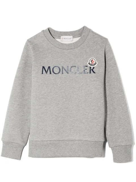 Shop Moncler Enfant logo-print cotton 