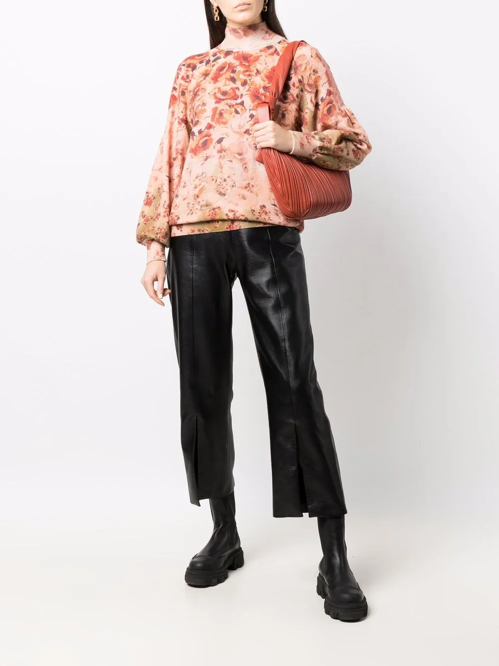 Alberta Ferretti Trui met bloemenprint Beige