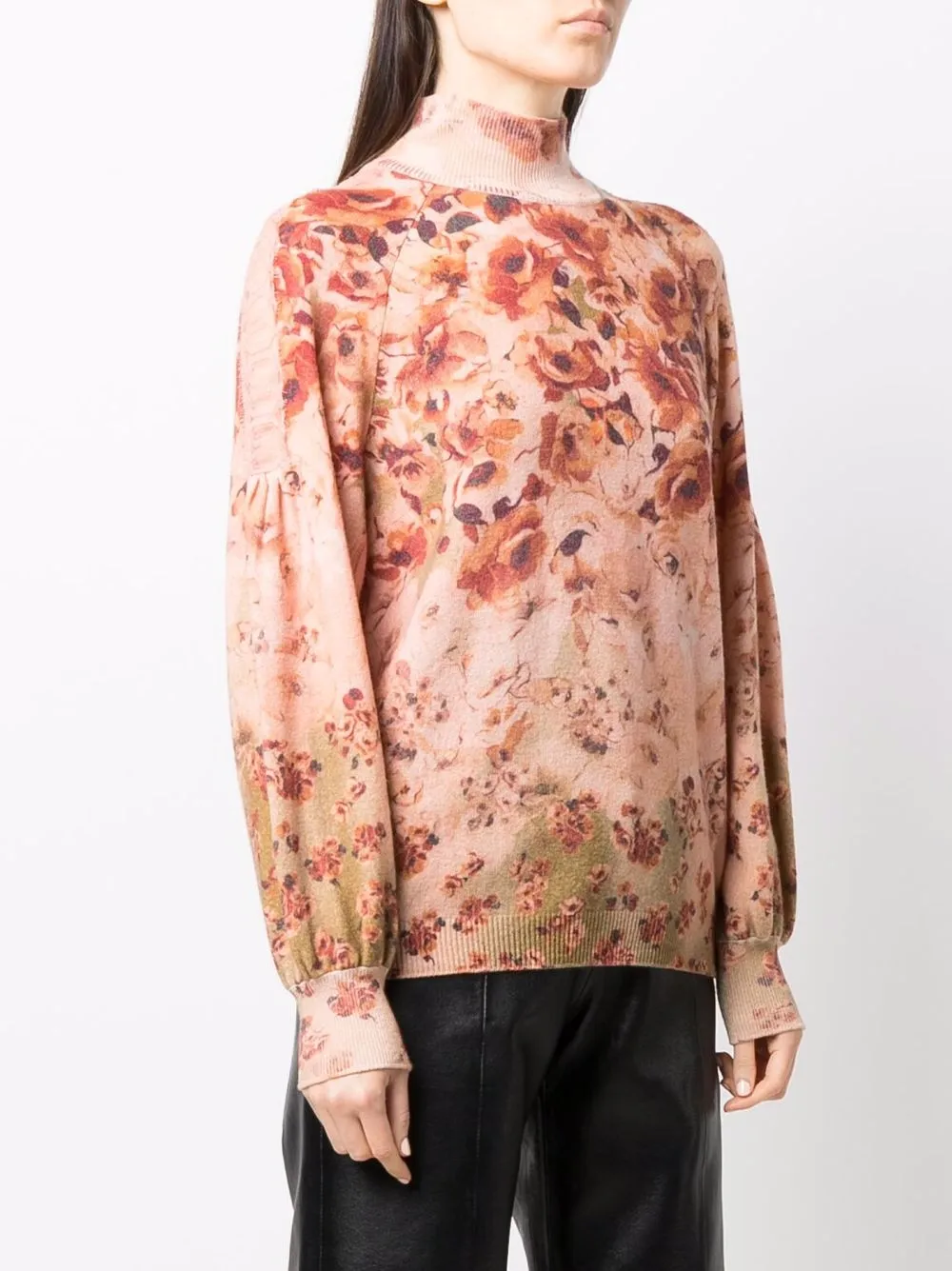 Alberta Ferretti Trui met bloemenprint Beige
