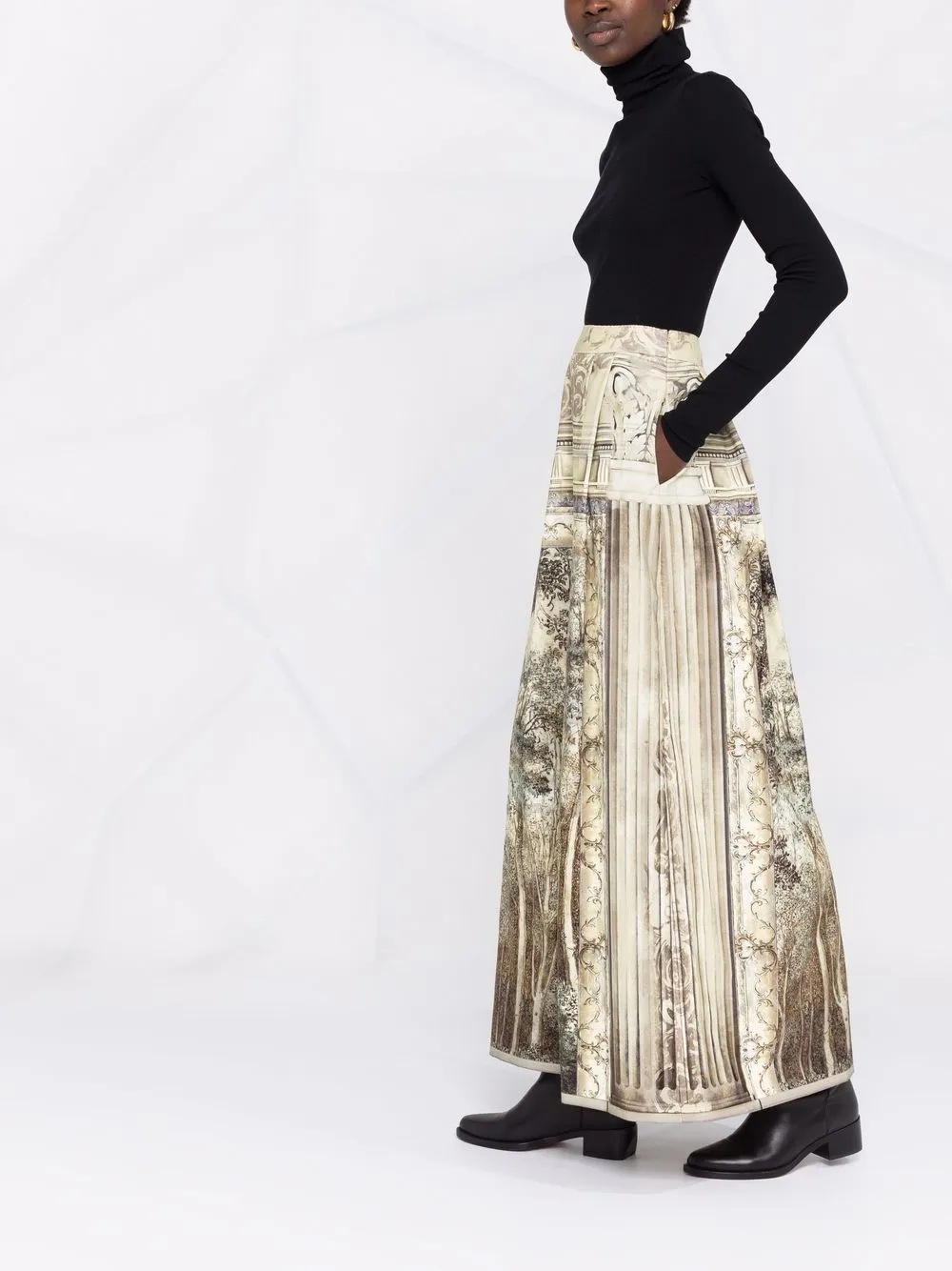 Alberta Ferretti Maxi-rok met print Beige