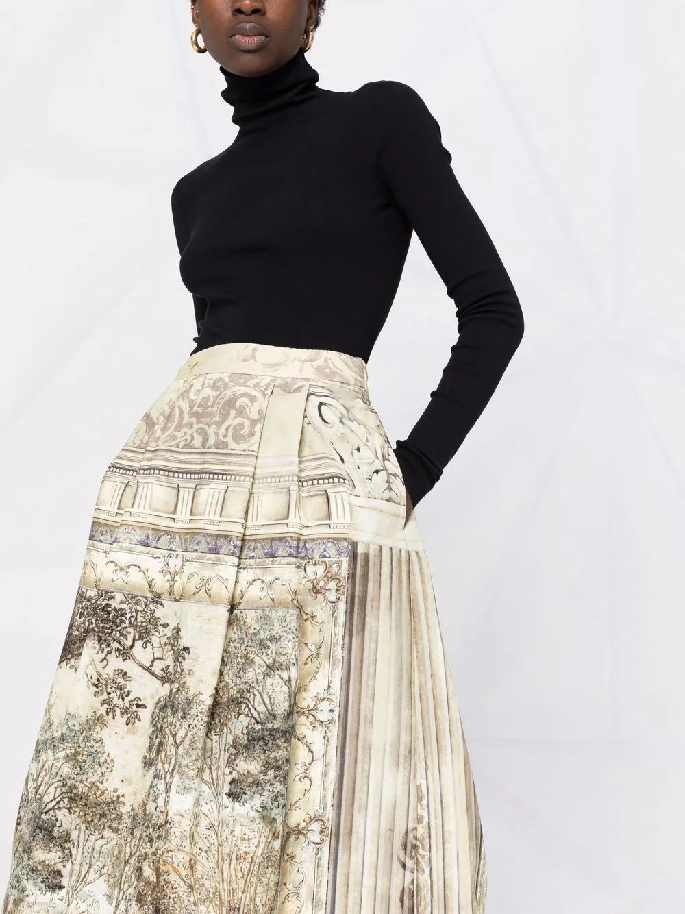 Alberta Ferretti Maxi-rok met print Beige