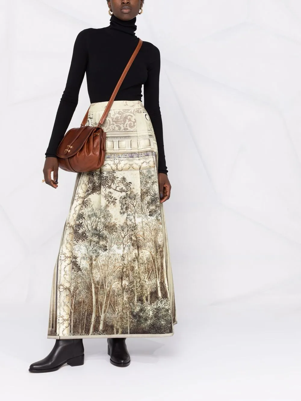 Alberta Ferretti Maxi-rok met print Beige