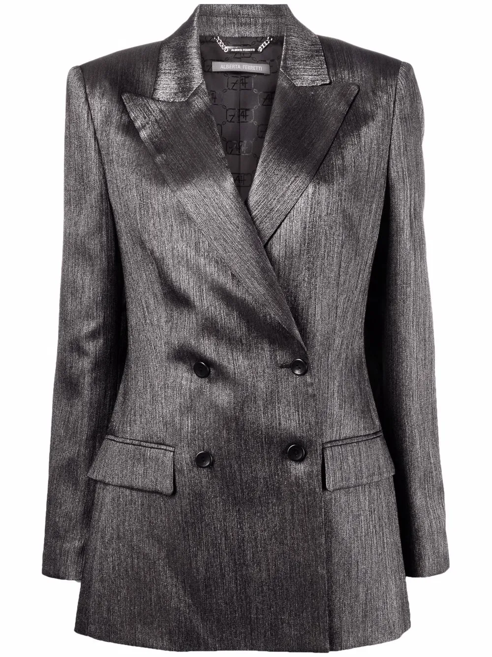 

Alberta Ferretti metallic double-breasted blazer - Black