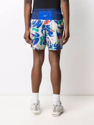 abstract-print drawstring-waist running shorts展示图