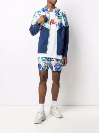 abstract-print drawstring-waist running shorts展示图