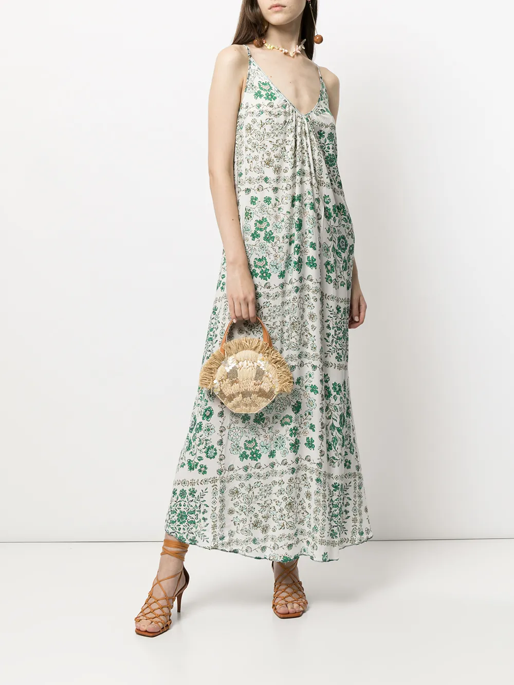фото Poupette st barth платье макси с цветочным принтом