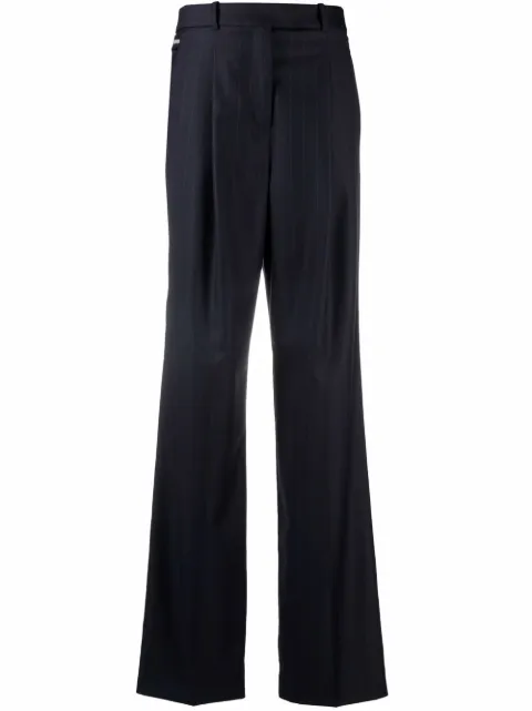 high-waisted pinstripe trousers