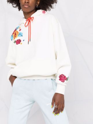 needlepoint floral-embroidered hoodie展示图