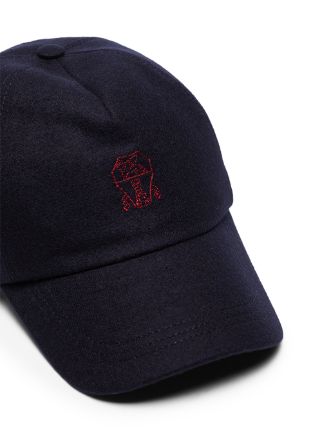 BRUNELLO WOOL BASEBALL CAP BLUE展示图