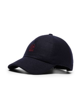 BRUNELLO WOOL BASEBALL CAP BLUE展示图