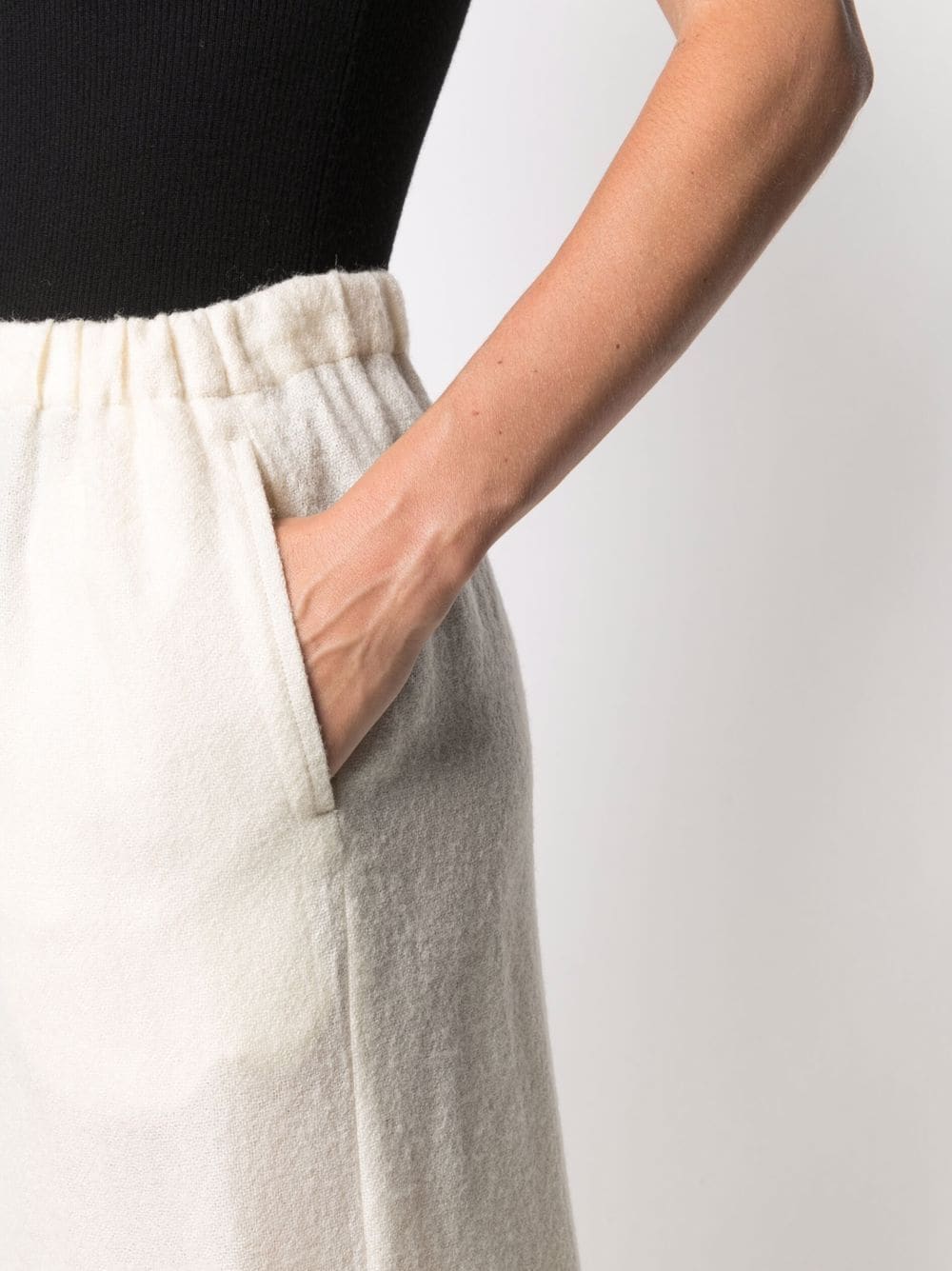Pre-owned Comme Des Garçons 1990s Straight-fit Midi Skirt In Neutrals