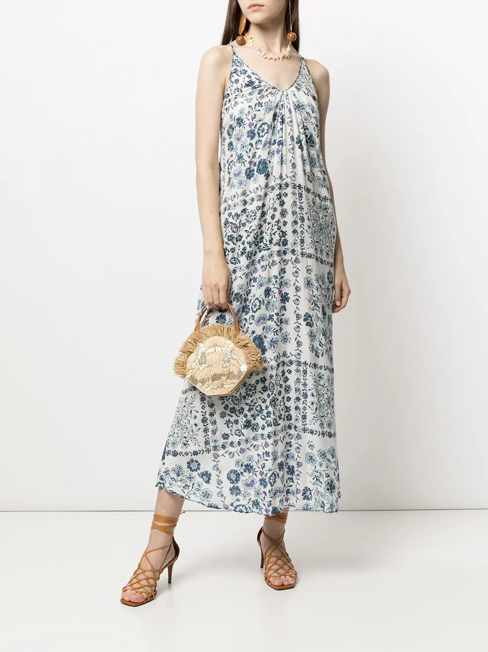 фото Poupette st barth платье макси с цветочным принтом