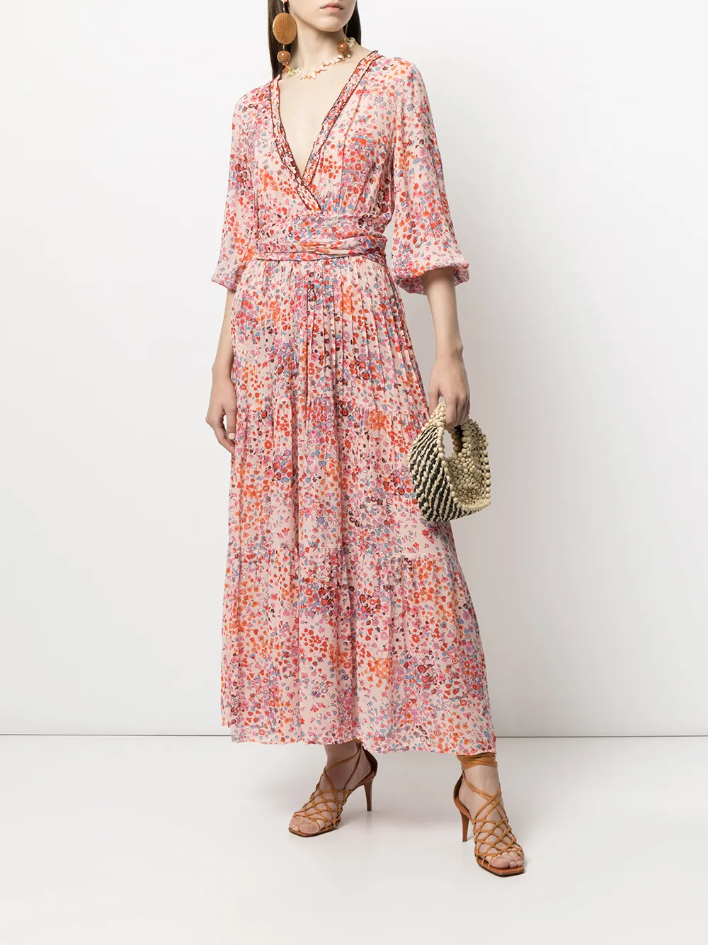 фото Poupette st barth платье макси с цветочным принтом