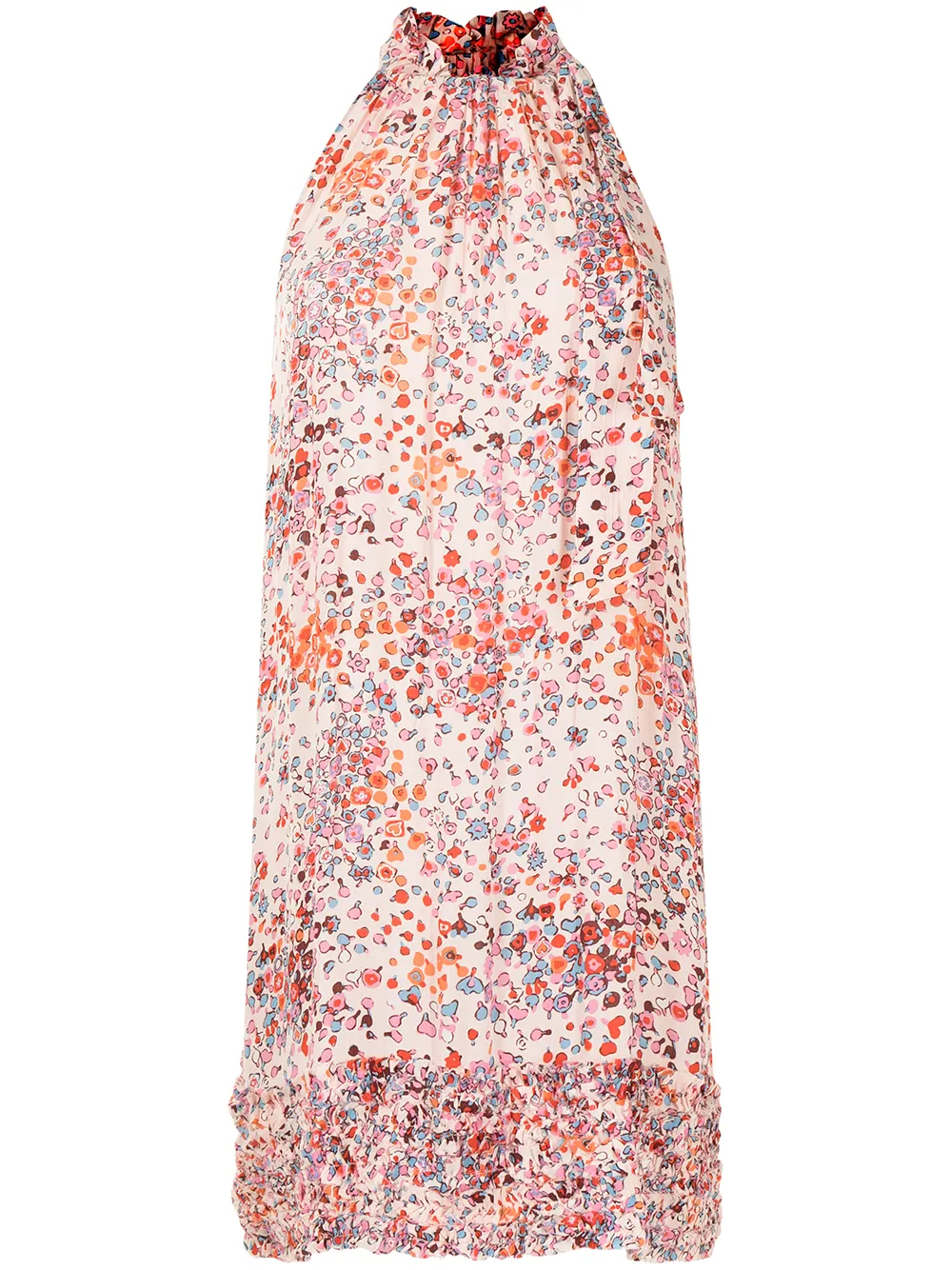 фото Poupette st barth платье мини с цветочным принтом