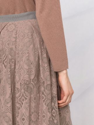 pleated lace midi skirt展示图