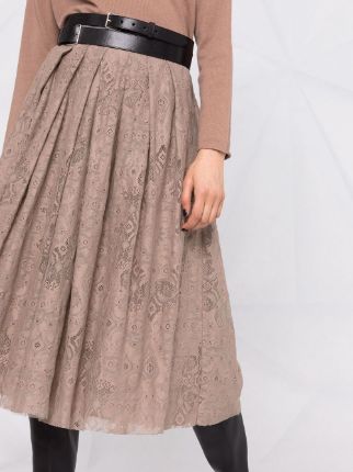 pleated lace midi skirt展示图