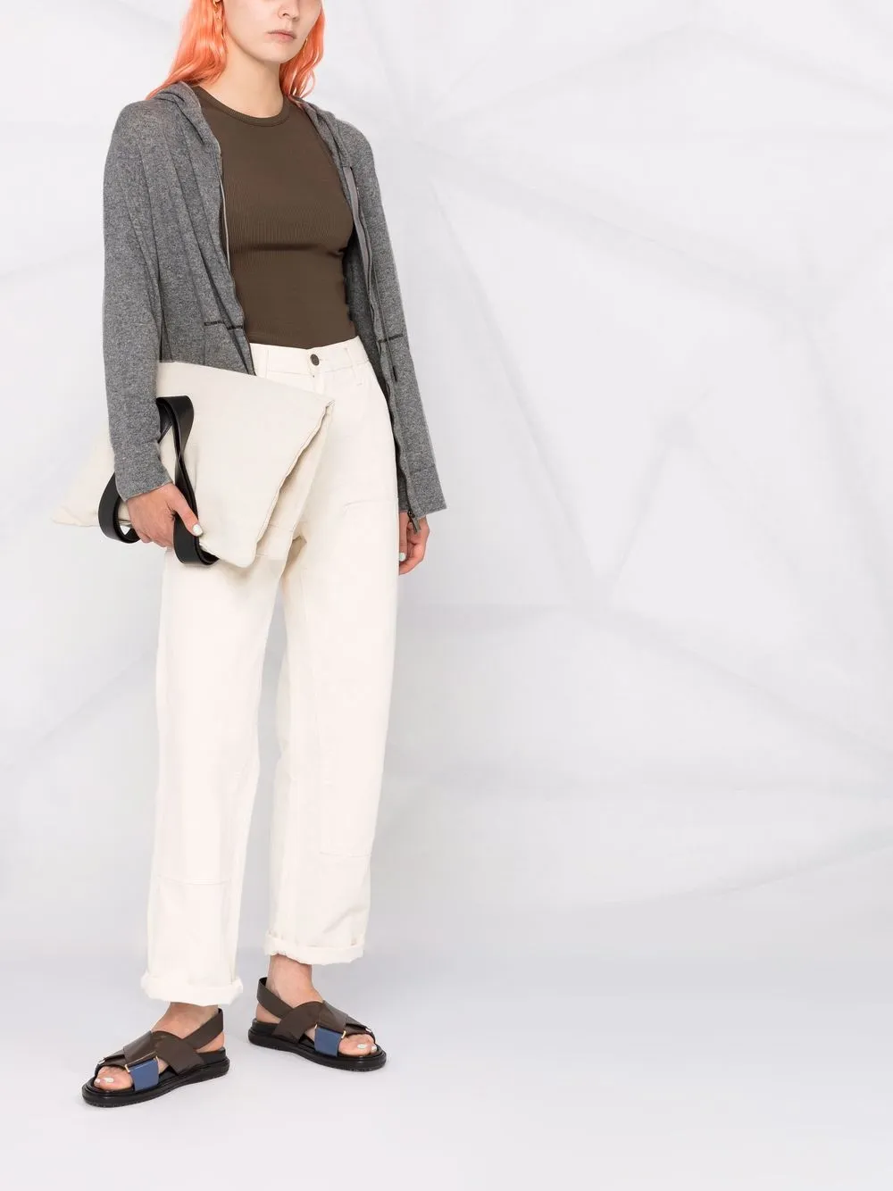 Fabiana Filippi Vest met capuchon - Grijs