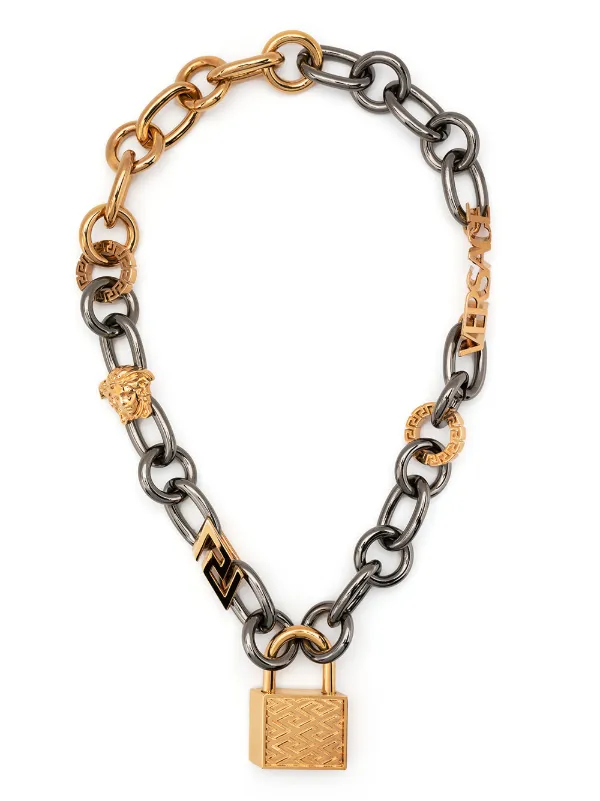 Versace padlock-charm logo-chain 