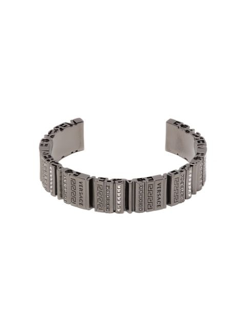 Versace engraved-logo cuff bracelet
