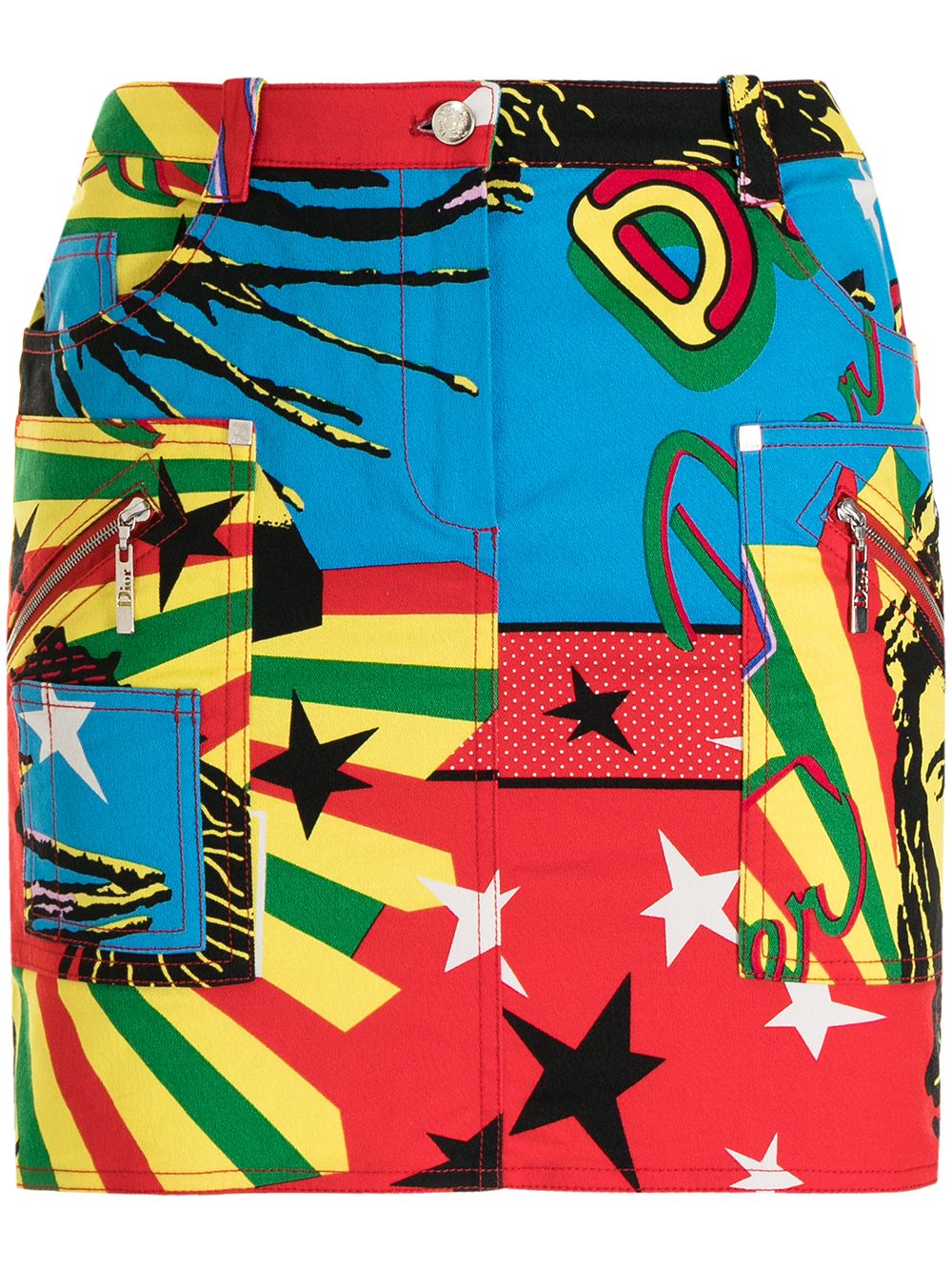 Pre-owned Dior 2000s  Rasta Mania Miniskirt In Multicolour