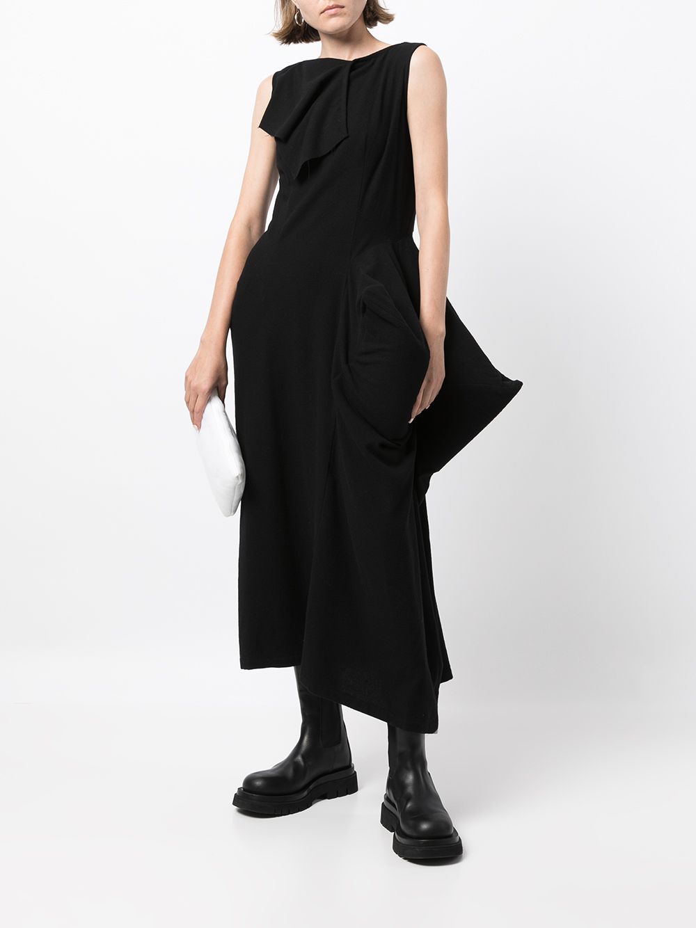 Yohji Yamamoto Asymmetric Midi Dress - Farfetch