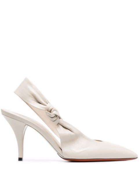 Santoni knotted slingback pumps