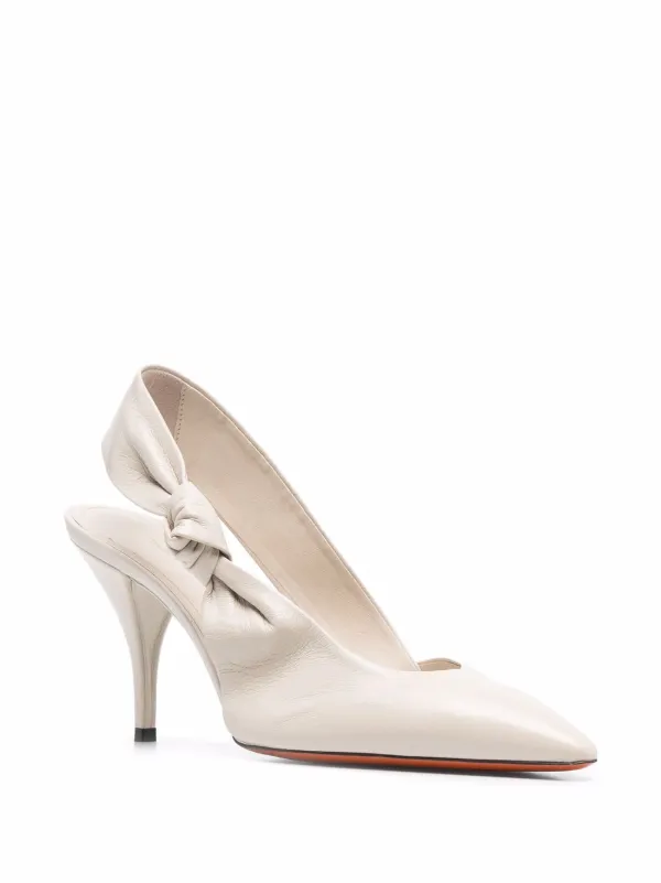 Santoni Knotted Slingback Pumps Neutrals FARFETCH UZ - Main Image