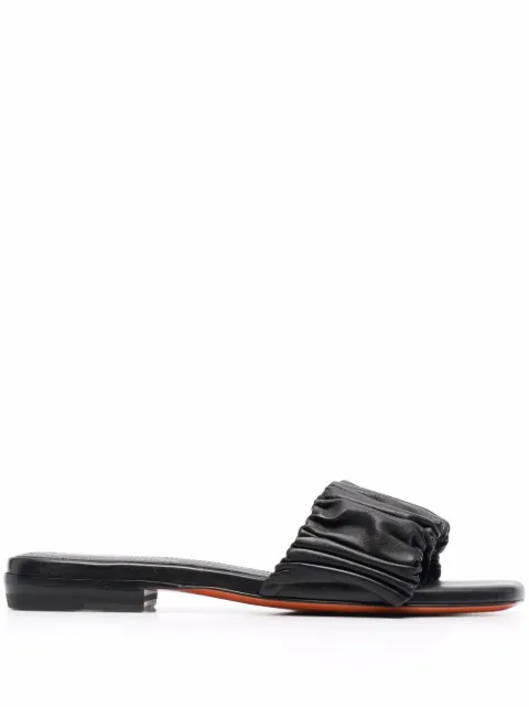 Santoni ruched leather sandals