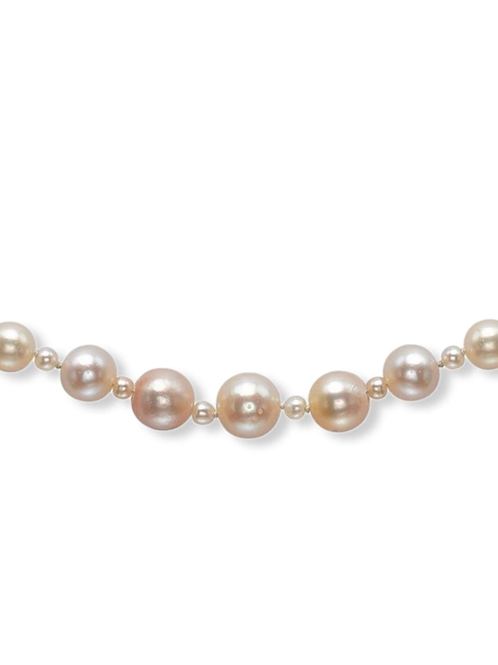 Pre-owned Pragnell Vintage 1891-1900 18kt Yellow Gold Belle Époque Pearl And Diamond Necklet In Silver