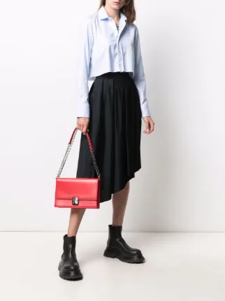 asymmetric pleated midi skirt展示图