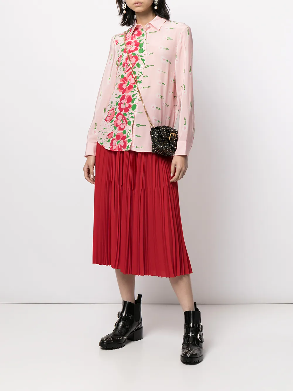 фото Red valentino рубашка с цветочным принтом