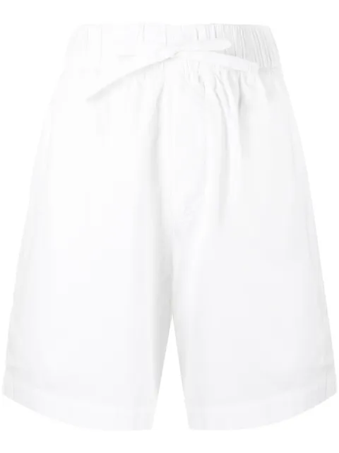 TEKLA poplin drawstring pajama shorts