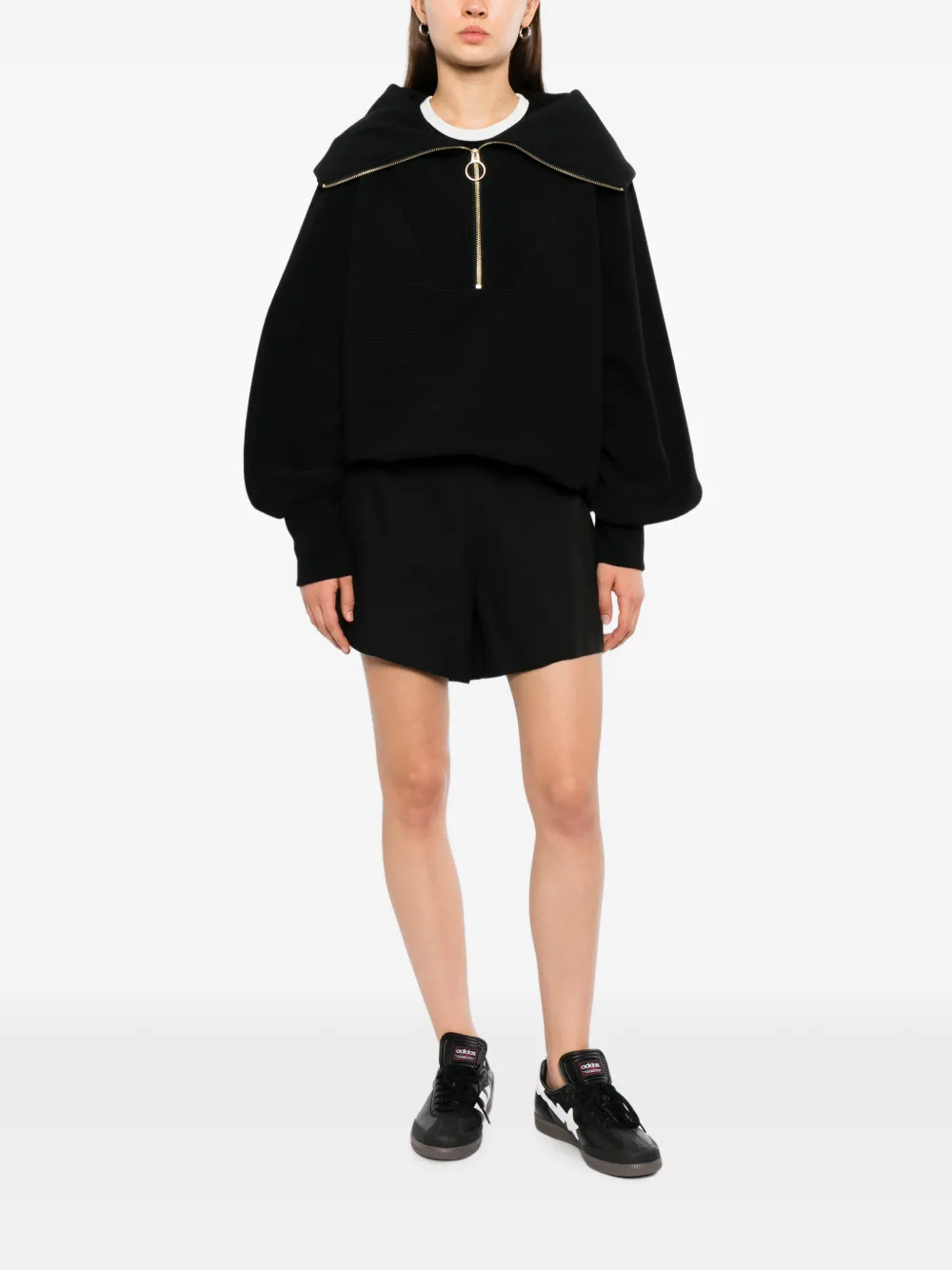  Varley Pull Nervuré à Col Oversize - Noir 