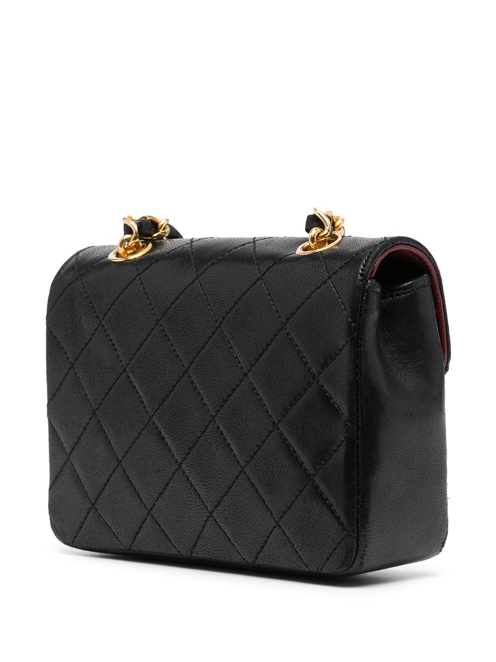 Pre-owned Chanel 1980s Mini Bag Motif Shoulder Bag In Black