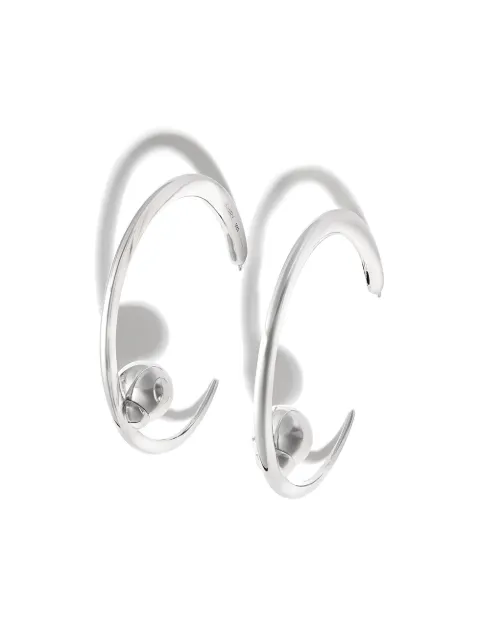 KHIRY silver pearl hoop earrings