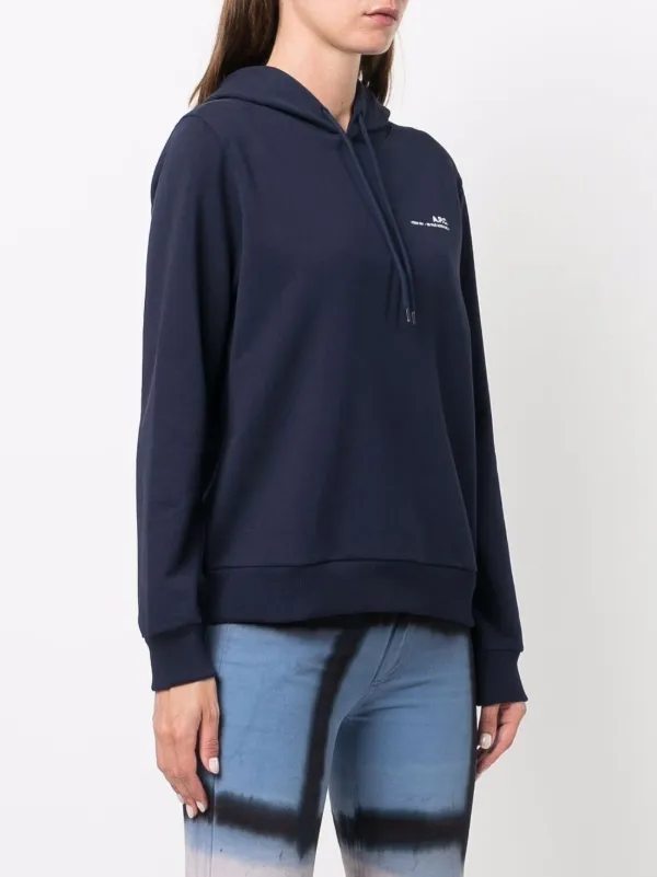 【A.P.C.】ロゴ刺繍ドローストリングパーカー A.P.C. ドローストリング パーカー | ブルー | FARFETCH JP