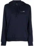 A.P.C. logo-print drawstring hoodie - Blue