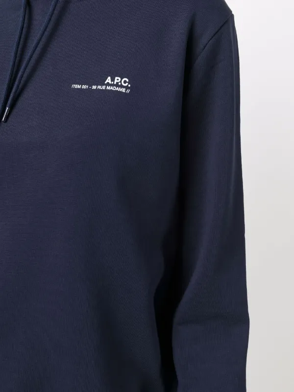 【A.P.C.】ロゴ刺繍ドローストリングパーカー A.P.C. ロゴ ドローストリング パーカー 通販 - FARFETCH