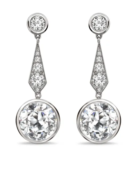Pragnell Vintage aretes en oro blanco de 18kt con diamantes